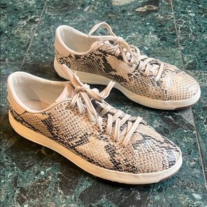 Cole Haan Neutral Snake-Print Leather Sneakers